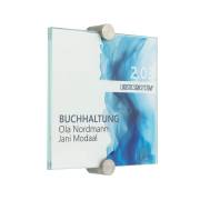 Türschild VITRUM K , Glasschild, Büroschild, Doppelglasschild